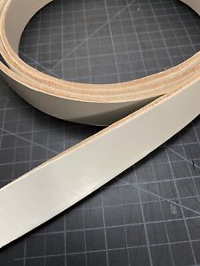 Gloss white Veg tan leather strap 11oz 1 1/4