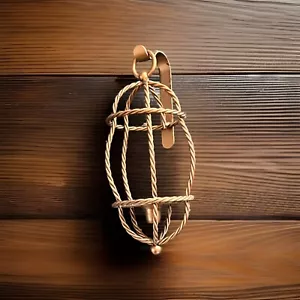 vtg Wall Hanging twisted rope brass tone metal candle holder Hollywood Homco - Picture 1 of 6