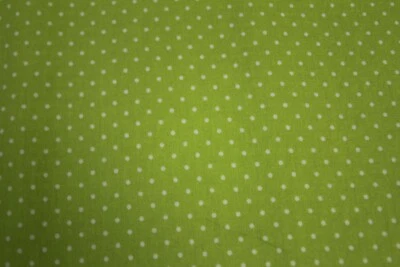 1 1/2 Yds White polka Dots on Lime Green Fabric - Image 1 of 4