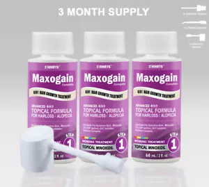 Womans 4in1 Minoxidil 2% Maxogain Topical 3x60 Advance 08/2027 Buy2 FreeShipping - Picture 1 of 7