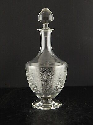 Antica Liberty Bottiglia Decanter Tavola Cristallo Inciso Boemia • 38€