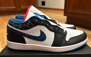 Nike Air Jordan 1 Low SE Sashiko White Industrial Blue FV3622 141 Men's Size 18 - Picture 1 of 8