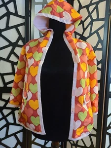Gymboree Girls Size Small 5-6 Hearts Rain Coat Orange - Picture 1 of 6