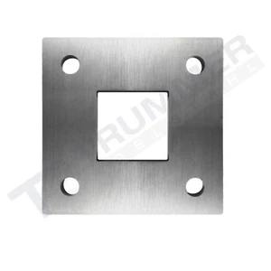 Edelstahl Ankerplatte Bodenplatte 100x100 Mittelloch 40x40 Geschliffen Geländer - Bild 1 von 2