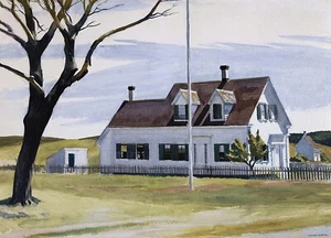 Dead Tree and Side of Lombard House Painting by Edward Hopper Art Reproduction - Picture 1 of 3
