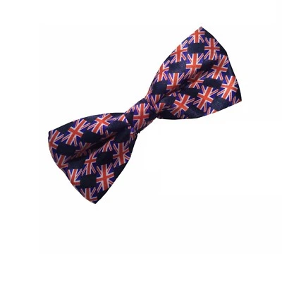 Multi Union Jack Print Bow Tie Patriotic  Flag Novelty Pre Tied Dicky Bow Tie - Image 1 of 2