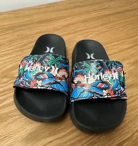 Hurley Naia Slides Slip on Sandal Child Big Kid sz 12 Floral Hawaii Multicolor - Picture 1 of 9