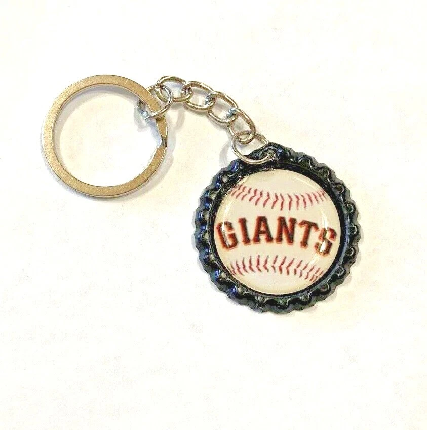San Francisco Giants Baseball  Bottle Cap Keychain on silvertone keyring - Image 1 of 1