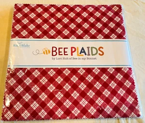 Lori Holt BEE PLAIDS Riley Blake Cotton Fabric Layer Cake (42) 10" Squares - Picture 1 of 3