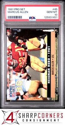 1991 PRO SET #45 MARCUS ALLEN RAIDERS HOF PSA 10 - Image 1 of 3