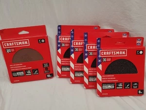 Lot of Craftsman 5" Stick-on Sanding Discs (1 pack of 180) (4 packs of 36) NEW - Picture 1 of 5