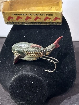 Винтажная Plucky The Swimming Lure Редкая Соединенная Рыболовная Минноу A21 - Изображение 1 из 4