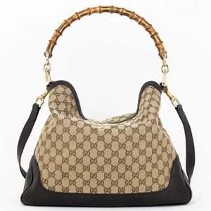 Gucci Beige/Black Vintage Diana Bamboo Handle null - Picture 1 of 11