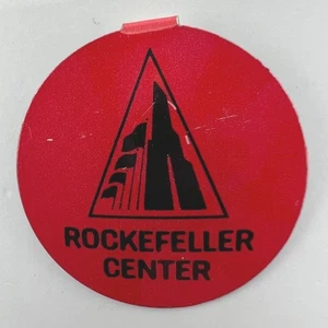 Vintage Rockefeller Center Tab Pinback Button New York City Union Made - Picture 1 of 5
