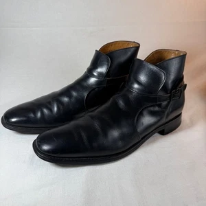 RARE VINTAGE ROYAL TWEED BY CHEANEY OF ENGLAND BLACK LEATHER BOOTS MENS 13 1H - Bild 1 von 16