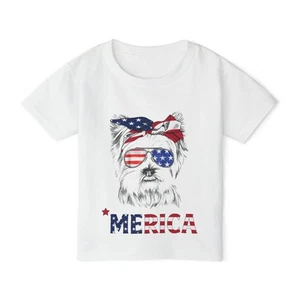 Patriotic Toddler T-Shirt with Dog Design, Kids USA Shirts, July 4th [...] - Picture 1 of 31