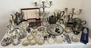 Vintage Silverplate EPNS + Misc JOBLOT 13KG Candelabras Tea Pots Cake Stand Etc - Picture 1 of 24