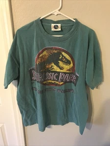 Vintage Jurassic Park 1996 Shirt - Large Blocked Logo Universal Studios - Teal - Bild 1 von 5