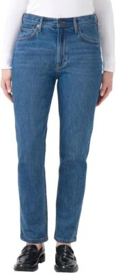 Pantalones de mezclilla para mujer Kirkland Signature tiro alto pierna recta, azules, talla 10 Foto 1 de 4
