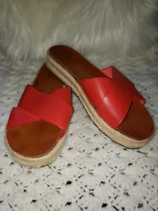 Vince Camuto Damen-Slide-Sandale Gr. 9,5 TOP ZUSTAND rot/orange - Bild 1 von 7