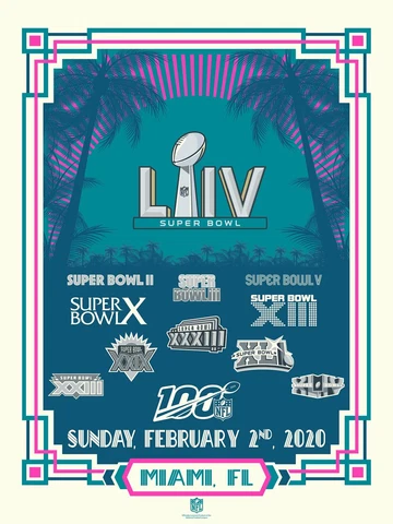 Chiefs Super Bowl LIV Miami History 18" x 24" Serigraph Print Cover