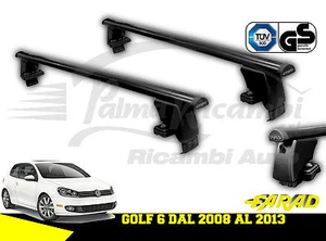 IRON130+BS25 BARRE PORTATUTTO FARAD IN FERRO NERE VW GOLF 6 2008-2013 - Imagen 1 de 1