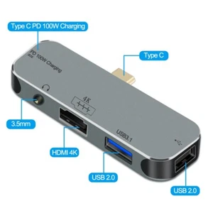 Multi-Purpose 5in1 USB C to USB-C/3.5mm/HDMI/USB 3.1/USB 2.0 Hub For ALL Device - Picture 1 of 1