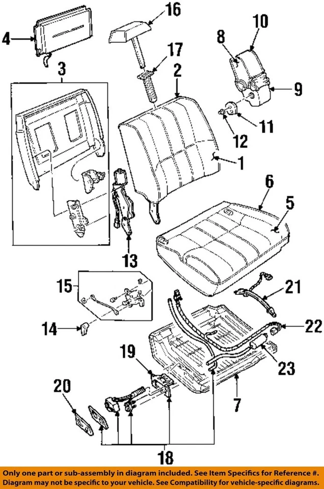 福特原始设备制造商 90-94 Crown Victoria 前座组件-躺椅 FOVY5462649A — 第 1/1 张图片