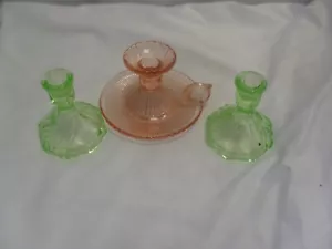 Vintage Glass Candlesticks x 3 - Picture 1 of 6