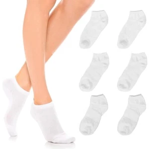 6 Sets Womens Ankle Socks Low Cut Fit Crew Size 6-8 Sports White Footies - Picture 1 of 1