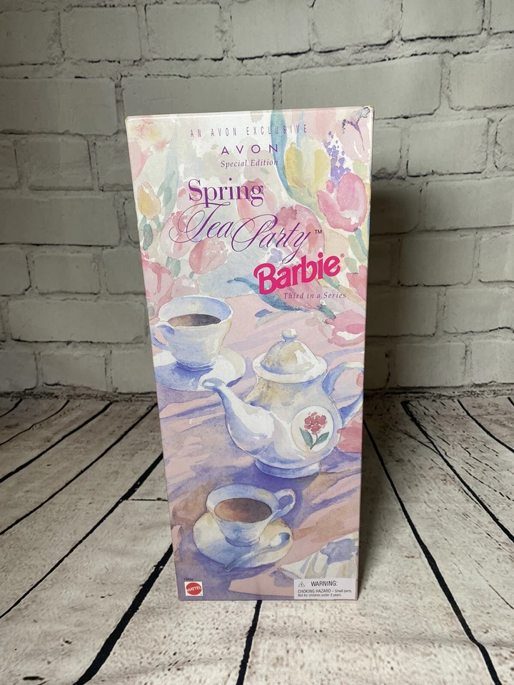 1997 Avon Spring Tea Party Blonde Barbie 3rd In Series Mattel 18656