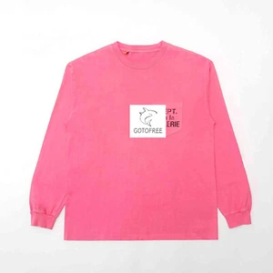 GOTOFREE 25SS LONG SLEEVE FRENCH T SHIRT HIPHOP CALIFORNIA YELLOW COTTON TOP TEE - Picture 1 of 9