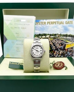 Rolex Ladies Date 79160 White Roman Dial Stainless Steel 2006 Box Papers - Picture 1 of 8