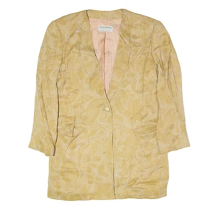 EMPORIO ARMANI Womens Blazer Jacket Gold Viscose Floral UK 14 - Picture 1 of 6