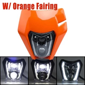 Dirt Bike LED Headlight Head Light For KTM EXC MXC LC4 520 525 450 MX Supermoto - Picture 1 of 12