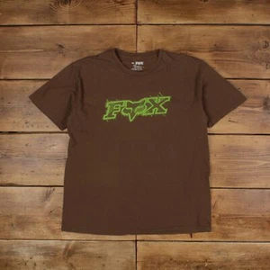 Spell Out T Shirt XL Fox Racing Brown Tee - Picture 1 of 7