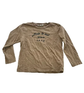 BONPOINT BROWN LONG SLEEVE GRAPHIC MADE TO LAST SINCE 1975 T-SHIRT TOP SZ 8 - Picture 1 of 6