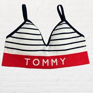 Tommy Hilfiger Bra Seamless Logo Bralette Red White Blue Padded Size Small