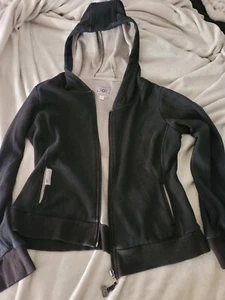 UGG Australia Fleece Lined Women's Black w/ Tan Full Zip Hoodie Jacket- Read - Picture 1 of 10