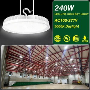 UFO Led High Bay Shop Lights 240W Factory Warehouse Commercial Light Fixtures - Picture 1 of 12