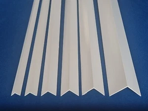 PLASTIC ANGLE CORNER TRIM RIGID STRIP PVC 90 DEGREE WHITE 1 METRE 5-80mm - Picture 1 of 27