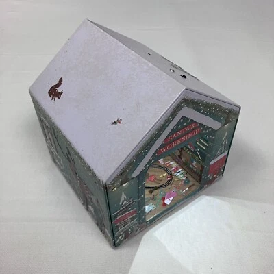 M&S Santa's Workshop Cookie Illusion Tin - Christmas Cookie Tin (Empty) - Image 1 of 4