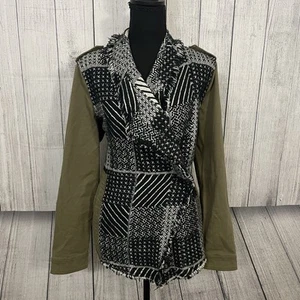 Anthropologie Hei Hei Women's Medium Military Style Patchwork Jacket Coat - Picture 1 of 8
