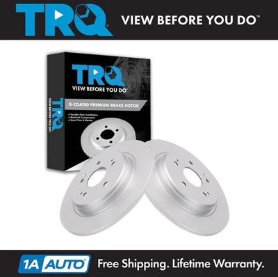 TRQ Rear Brake Rotors Set Solid For 2015-2020 Acura TLX 2017-2022 Honda CR-V - Image 1 of 4