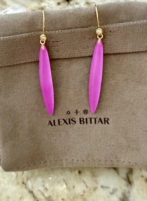 Pendientes de cristal 100 % auténticos Alexis Bittar fina astilla azalea lucita circonita cúbica Foto 1 de 4