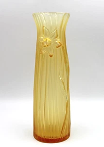 "Florero amarillo ámbar narciso Jonquil Jonquille cristal Lalique 10 5/8""" - Imagen 1 de 7