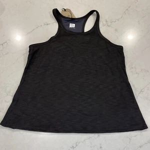 PrAna Becksa Tank Plus Black Heather 1X UPF 50 Shelf Bra Compression Stretch NWT - Picture 1 of 9