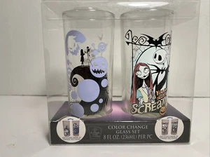 Nightmare Before Christmas Color Change Glass Cup Set of 2 - 8 fl oz BRAND NEW - Picture 1 of 2