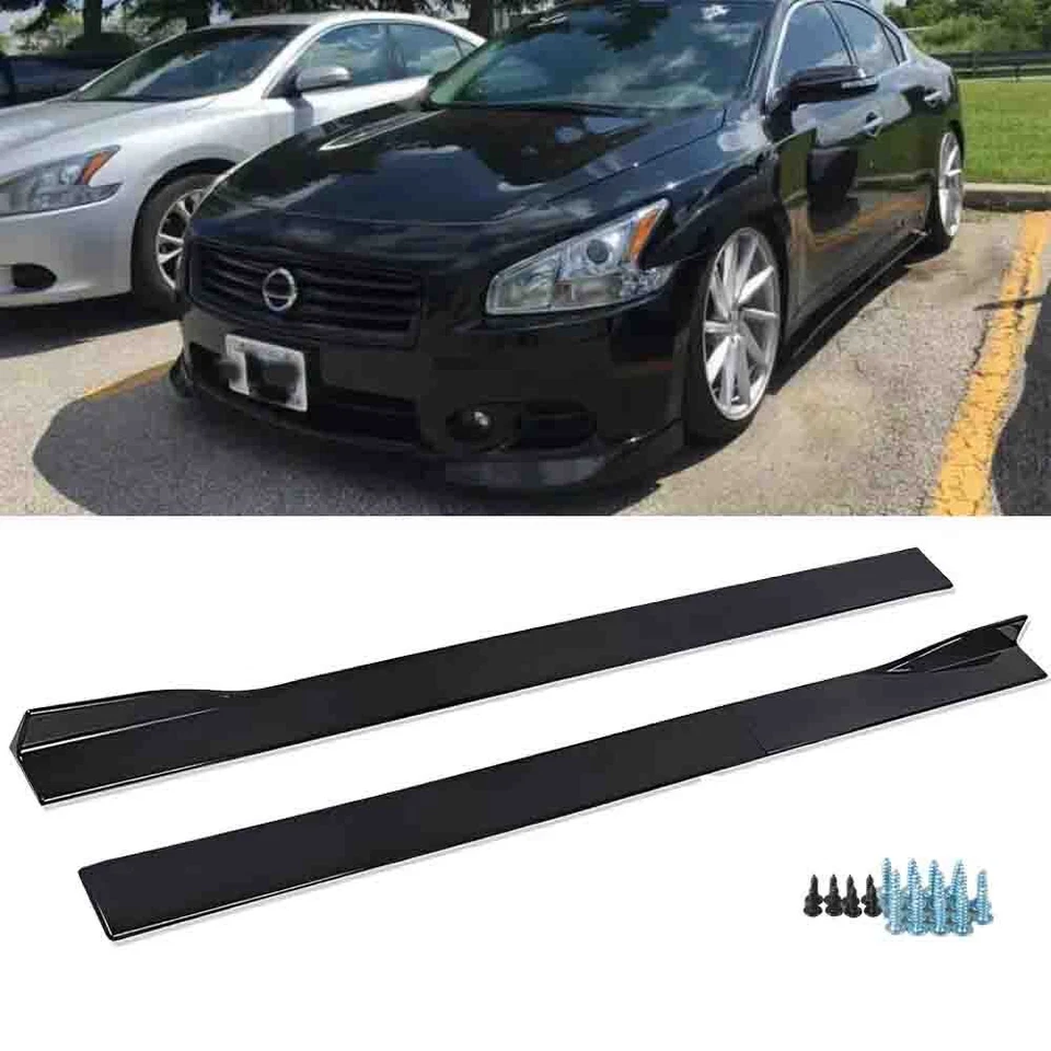 For Nissan Maxima 2011-2016 78.7" Side Skirts Splitter Extension Glossy Black CB Foto 1 de 4