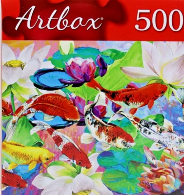 Rompecabezas de 500 piezas Koi Pond 20 X 12 caja de arte Foto 1 de 3